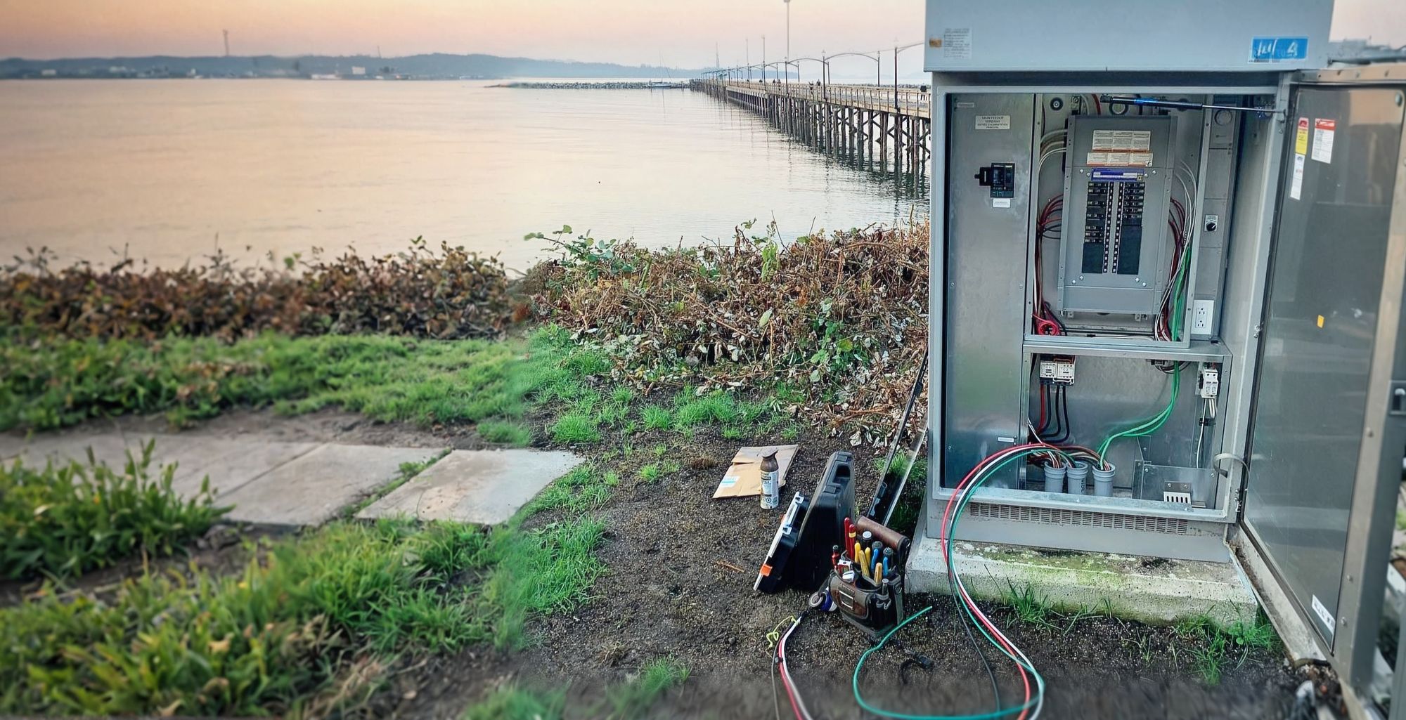 Crescent Electrical waterfront electrical installation beside the White Rock pier